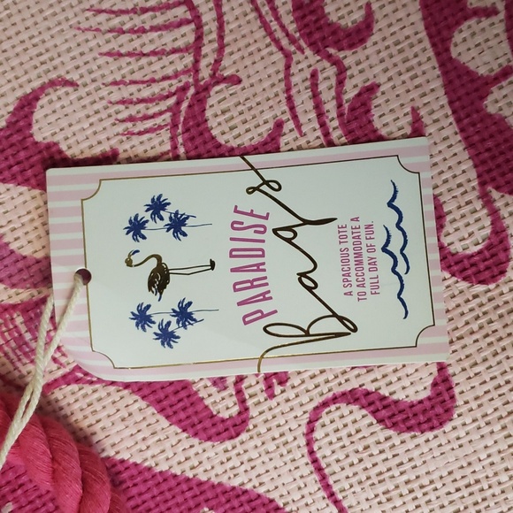 NWT Paradise Bags Beautiful Pink 🩷 beach ⛱️  Tote - Picture 8 of 17